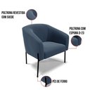 Ver imagem 5 de Cadeira Sala de Jantar Pé de Ferro Preto Kit 2 Stella Suede D03 - D'Rossi Cor Azul Marinho