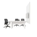 Ver imagem 4 de Mesa de Reunião Industrial 2,0m e Painel de Tv Escritório F5 Cor:branco