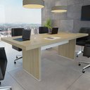 Ver imagem 2 de Mesa para Escritório Reunião Home Office Atria Executiva 204x90cm A02 Carvalho Branco - Lyam Decor