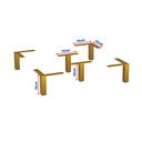Ver imagem 3 de Kit 6 Pés Dourado 10cm Altura Móveis Sofá Criado