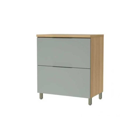 Módulo Cozinha Nesher Marquesa Balcão 1 Porta Basculante e 1 Gaveta C/ Tampo 80cm Nature/verde -
