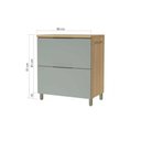 Ver imagem 2 de Módulo Cozinha Nesher Marquesa Balcão 1 Porta Basculante e 1 Gaveta C/ Tampo 80cm Nature/verde -