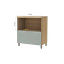 Ver imagem 3 de Módulo Cozinha Nesher Marquesa Balcão 1 Porta Basculante e 1 Gaveta C/ Tampo 80cm Nature/verde -