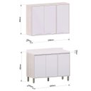 Ver imagem 4 de Kit Armário Aéreo com Balcão de Cozinha 120 Cm Atenas Cinza Cristal