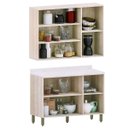 Ver imagem 3 de Kit Armário Aéreo com Balcão de Cozinha 120 Cm Atenas Cinza Cristal