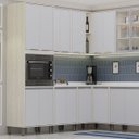 Ver imagem 5 de Kit Armário Aéreo com Balcão de Cozinha 120 Cm Atenas Cinza Cristal