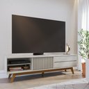 Ver imagem 4 de Rack Ripado para Tvs 75" Viareggio Off White Matte