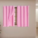 Ver imagem 1 de Cortina Blackout PVC com Tecido Voil 2,80 M x 1,60 M - Rosa