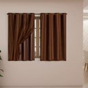 Ver imagem 1 de Cortina Blackout PVC com Tecido Voil 2,80 M x 1,60 M - Tabaco