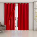 Ver imagem 1 de Cortina Blackout PVC com Tecido Voil 2,80 M x 2,30 M - Vermelha
