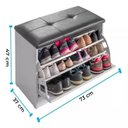 Ver imagem 5 de Sapateira Puff Bau Cama Versatile Premium Luxo até 12 Pares - Branco/preto