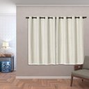 Ver imagem 1 de Cortina Blackout PVC com Tecido Voil xadrez 2,80 M x 1,60 M - Bege