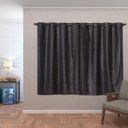Ver imagem 1 de Cortina Blackout PVC com Tecido Voil xadrez 2,80 M x 1,60 M - Preto