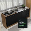 Ver imagem 7 de Kit Com 2 Balcões De Cozinha 3 Gavetas 4 Portas Rustic Preto