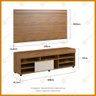 Rack com Painel para TV 55 Polegadas Fênix Imbuia e Off White 180cm - 3
