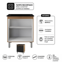 Ver imagem 2 de Balcão Armário de Cozinha para Cooktop 4 Bocas com 2 Portas Jade - Savana/Preto