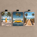 Ver imagem 2 de Kit3 Quadro Decorativo Praia Surf Praia Mar Verão Hotel Sala 28x20cm