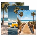 Ver imagem 3 de Kit3 Quadro Decorativo Praia Surf Praia Mar Verão Hotel Sala 28x20cm