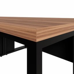 Plataforma de Trabalho 4 Pessoas 3,00m X 1,20m Pés Metal F5 Cor:nogal com Preto - 7