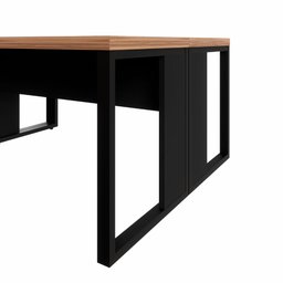 Plataforma de Trabalho 4 Pessoas 3,00m X 1,20m Pés Metal F5 Cor:nogal com Preto - 6