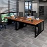 Plataforma de Trabalho 4 Pessoas 3,00m X 1,20m Pés Metal F5 Cor:nogal com Preto - 1