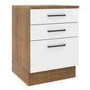 Ver imagem 1 de Balcão Armário de Cozinha 60 cm 3 Gavetas Rustic/Branco Agata Madesa