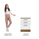 Ver imagem 5 de Balcão Armário de Cozinha 60 cm 3 Gavetas Rustic/Branco Agata Madesa