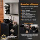Ver imagem 2 de Gabinete de Banheiro Íbis Suspenso 1 Porta MDP 57cm Preto Pontto Lavabo