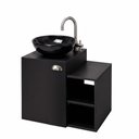 Ver imagem 3 de Gabinete de Banheiro Íbis Suspenso 1 Porta MDP 57cm Preto Pontto Lavabo