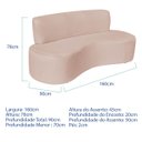 Ver imagem 2 de Sofá Curvo 3 Lugares Amsterdã 160cm Suede