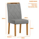 Ver imagem 2 de Cadeira para Mesa de Jantar Sarah Kit 2 Peças Ype Linho Cinza Claro – New Ceval