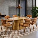 Ver imagem 2 de Mesa de Jantar 6 Lugares Orgânica Tampo Elipse 183cm Degas D05 Cedro - Lyam Decor