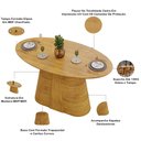 Ver imagem 4 de Mesa de Jantar 6 Lugares Orgânica Tampo Elipse 183cm Degas D05 Cedro - Lyam Decor
