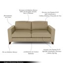 Ver imagem 3 de Sofá Sala de Estar Living 3 Lugares 260cm Presley Pés Madeira Couro Bege G52 - Gran Belo