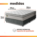 Ver imagem 3 de Cama Box Desmontável Queen Ortopédica D33 158x198x72cm Minotauro Hellen