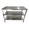 Mesa de Aço Inox Industrial 100x60x90 Cm com 2 Prateleiras Plano Liso Nortinox - 2