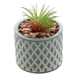 Cachepot Decorativo de Concreto com Planta Suculenta Artificial - Wp Connect