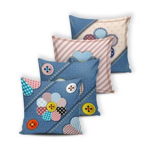 Kit 4 capas de Almofada Modern Print 42 cm x 42 cm - 036
