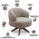 Ver imagem 7 de Poltrona Decorativa Giratória Sala de Estar Living Seven F04 Bouclê Castor - Lyam Decor