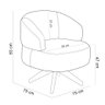 Poltrona Decorativa Giratória Sala de Estar Living Seven F04 Bouclê Castor - Lyam Decor - 8