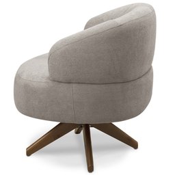 Poltrona Decorativa Giratória Sala de Estar Living Seven F04 Bouclê Castor - Lyam Decor - 10