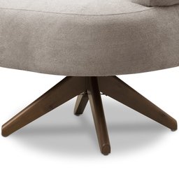 Poltrona Decorativa Giratória Sala de Estar Living Seven F04 Bouclê Castor - Lyam Decor - 6