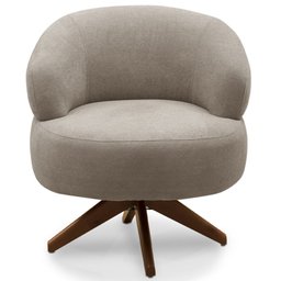 Poltrona Decorativa Giratória Sala de Estar Living Seven F04 Bouclê Castor - Lyam Decor - 9