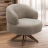 Poltrona Decorativa Giratória Sala de Estar Living Seven F04 Bouclê Castor - Lyam Decor - 2