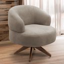Ver imagem 2 de Poltrona Decorativa Giratória Sala de Estar Living Seven F04 Bouclê Castor - Lyam Decor