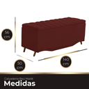 Ver imagem 2 de Calçadeira Baú Casal Estofada Maitê Veludo Marsala