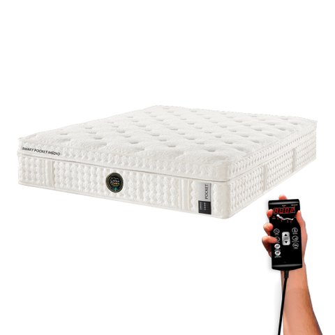 Colchão Casal Latex Foam de Látex Smart Pocket Médio - 138x188cm - Kit Spa