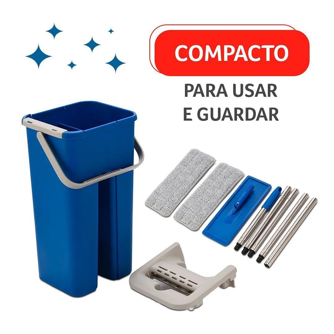 Mop Flat Rodo Lava e Seca Balde Limpeza Multiuso - 3