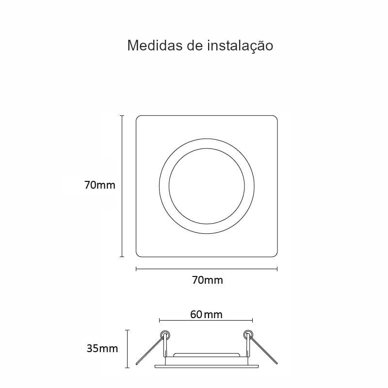 Spot Embutir MR11 Quadrado Branco Face Plana - SaveEnergy - 2