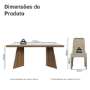 Ver imagem 4 de Conjunto Sala de Jantar Tampo de Vidro 6 Cadeiras Rustic/Branco/Imperial Pienza Madesa